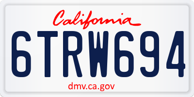 CA license plate 6TRW694