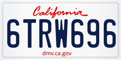 CA license plate 6TRW696