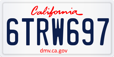 CA license plate 6TRW697