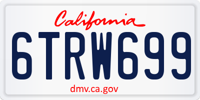 CA license plate 6TRW699