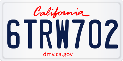 CA license plate 6TRW702