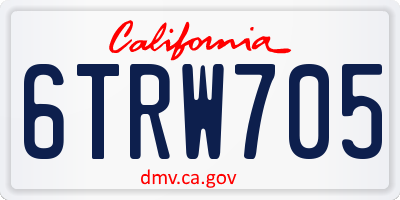 CA license plate 6TRW705