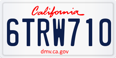 CA license plate 6TRW710