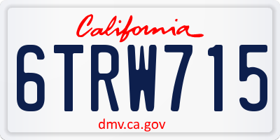 CA license plate 6TRW715