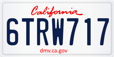 CA license plate 6TRW717