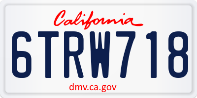 CA license plate 6TRW718