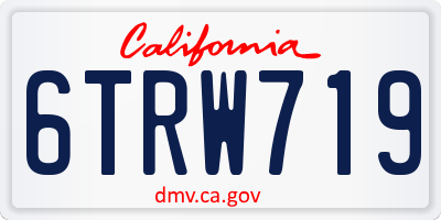 CA license plate 6TRW719