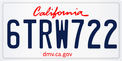 CA license plate 6TRW722