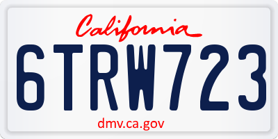 CA license plate 6TRW723