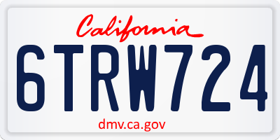 CA license plate 6TRW724