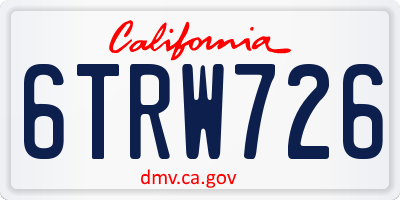 CA license plate 6TRW726