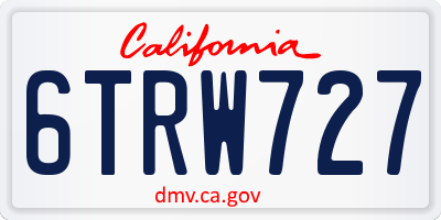 CA license plate 6TRW727