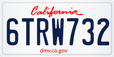 CA license plate 6TRW732