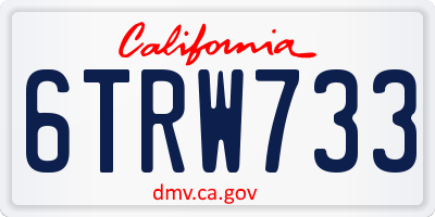 CA license plate 6TRW733