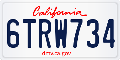 CA license plate 6TRW734