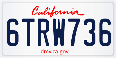 CA license plate 6TRW736