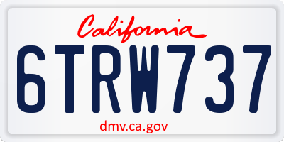 CA license plate 6TRW737