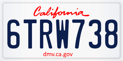 CA license plate 6TRW738