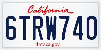 CA license plate 6TRW740