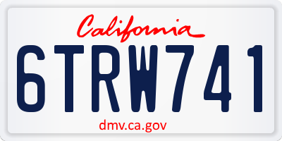 CA license plate 6TRW741