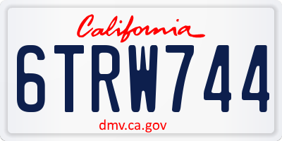 CA license plate 6TRW744
