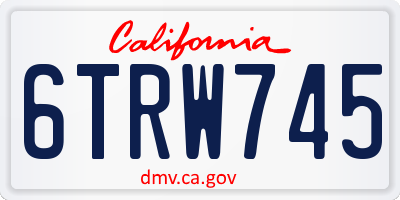 CA license plate 6TRW745