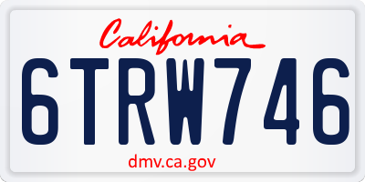 CA license plate 6TRW746