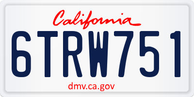 CA license plate 6TRW751