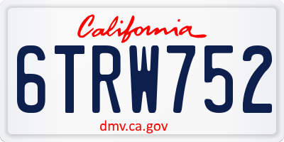 CA license plate 6TRW752