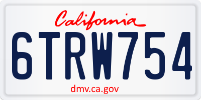 CA license plate 6TRW754