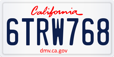 CA license plate 6TRW768