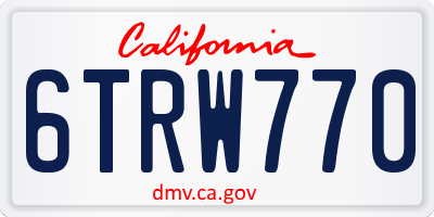 CA license plate 6TRW770