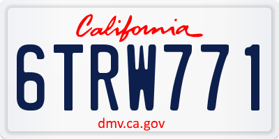 CA license plate 6TRW771