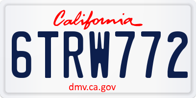 CA license plate 6TRW772