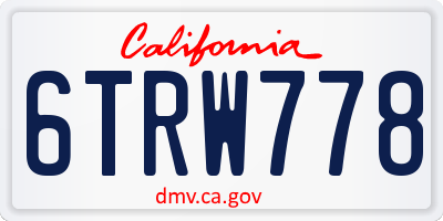 CA license plate 6TRW778