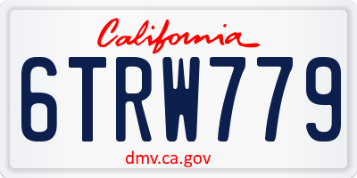 CA license plate 6TRW779