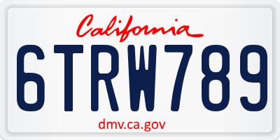 CA license plate 6TRW789