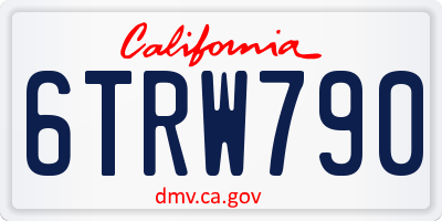 CA license plate 6TRW790