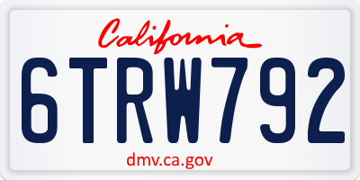 CA license plate 6TRW792