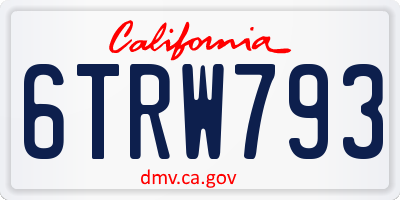 CA license plate 6TRW793