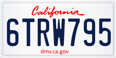 CA license plate 6TRW795