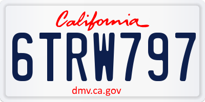 CA license plate 6TRW797