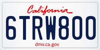 CA license plate 6TRW800