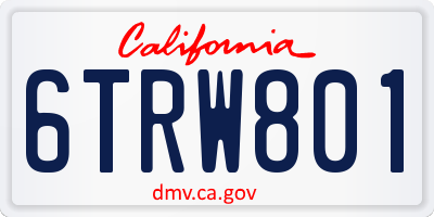 CA license plate 6TRW801