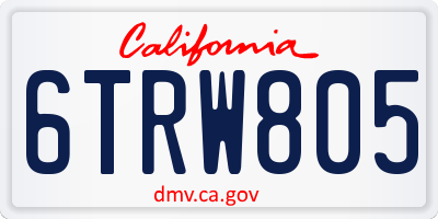 CA license plate 6TRW805