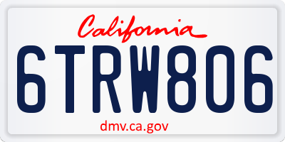 CA license plate 6TRW806