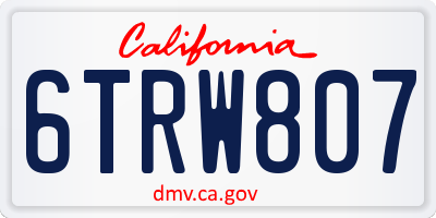 CA license plate 6TRW807