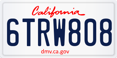 CA license plate 6TRW808