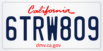 CA license plate 6TRW809