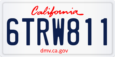 CA license plate 6TRW811